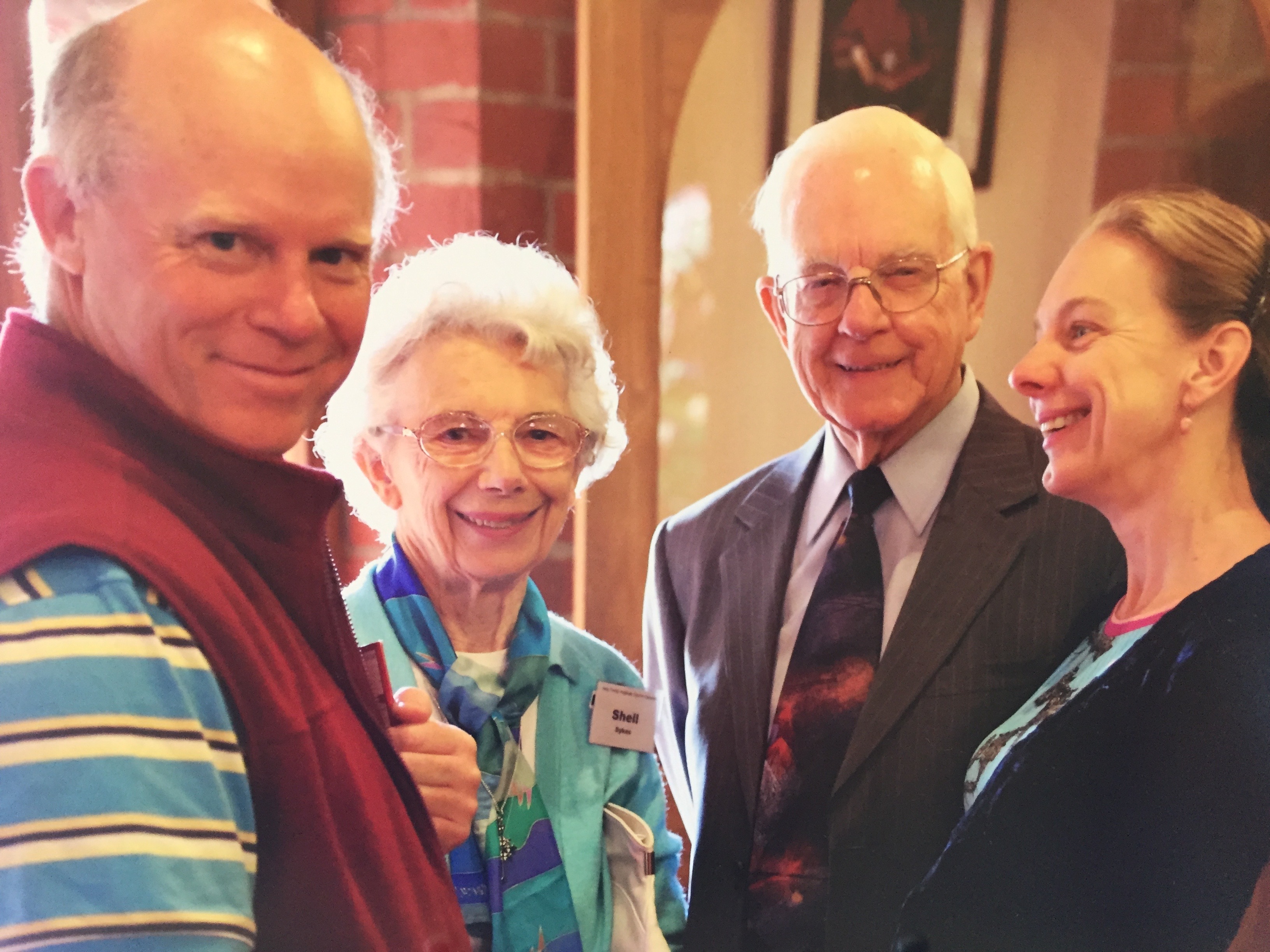 Trevor, Shell, Vic and Julia at church, 2017