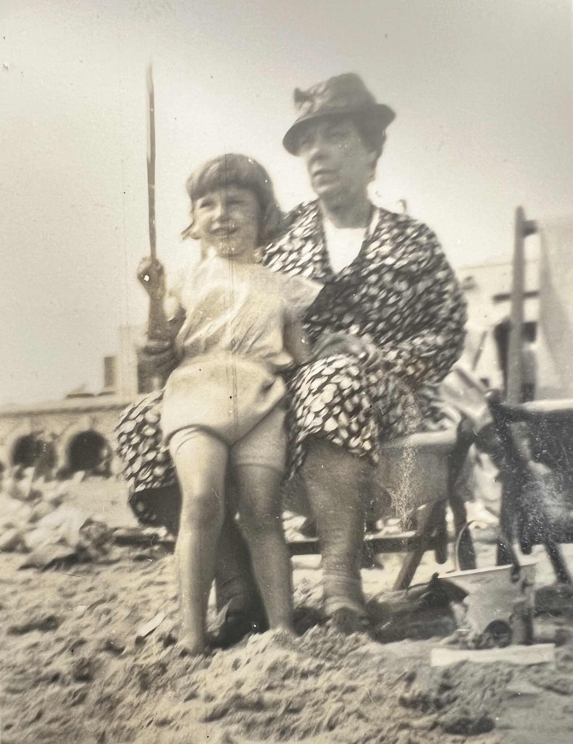 Shell with her grandmother, England 1936