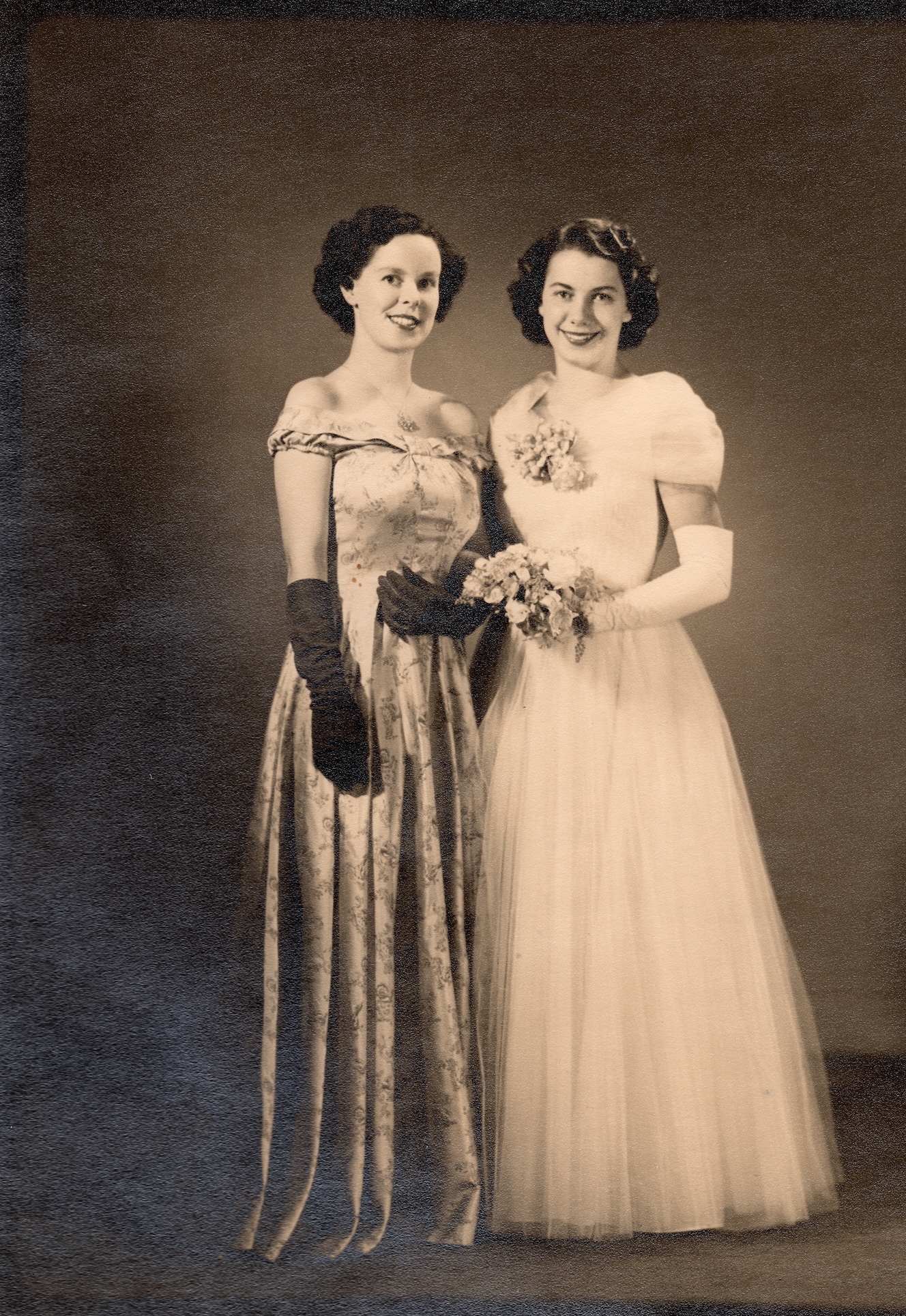 Shell and her step-mother Margaret at the Debutante Ball, 1954